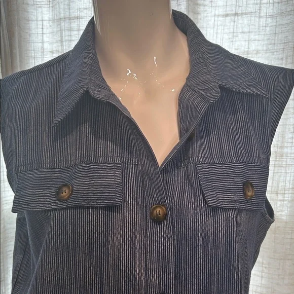 FRNCH Sleeveless Denim Blue Maxi Dress - Picture 2 of 8